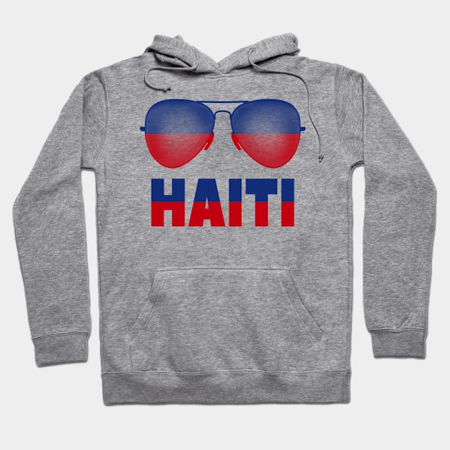 Haiti Flag Inspired Sunglasses Hoodie by musicanytime